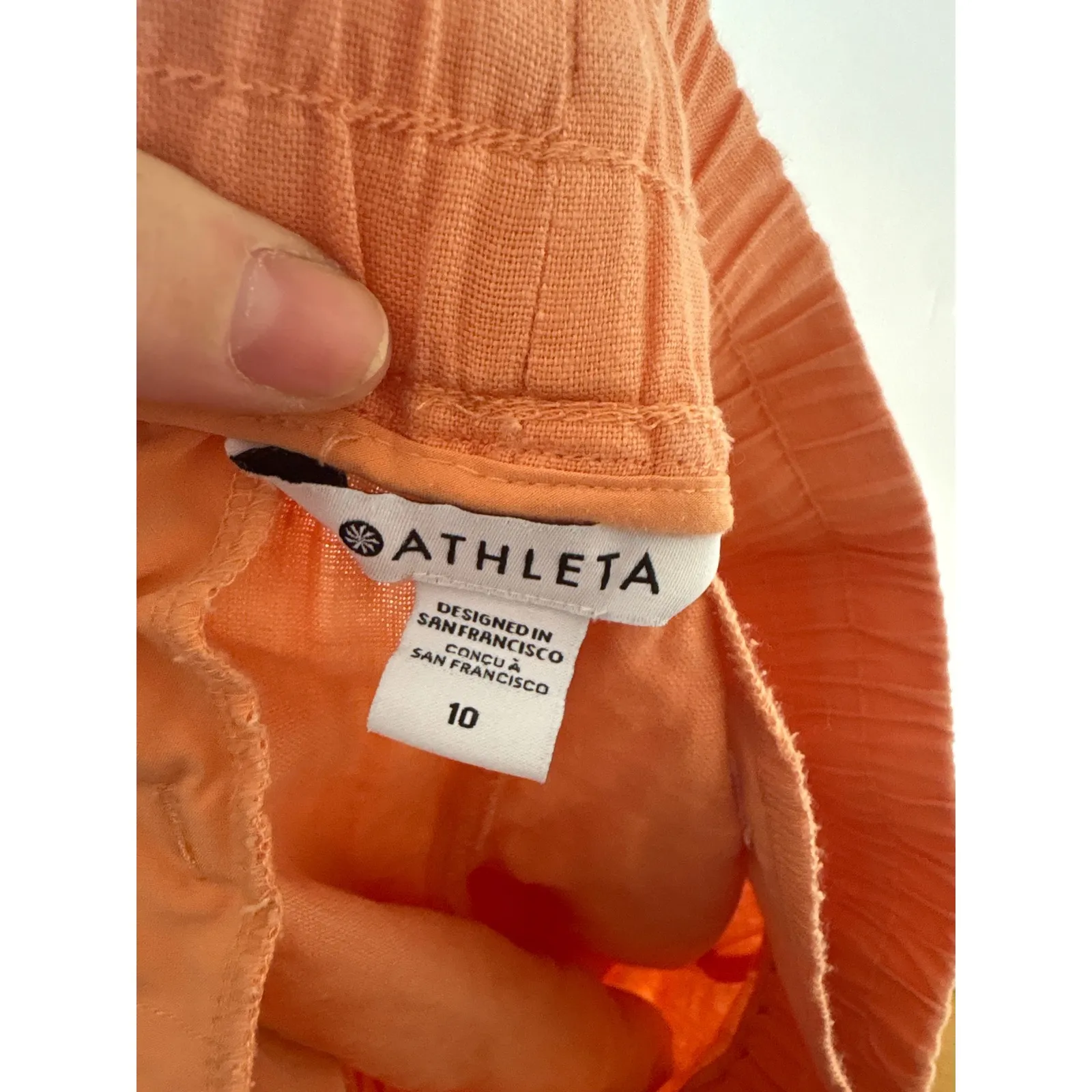 Athleta  Cabo Linen Drawstring Shorts Size 10‎ - Image 3