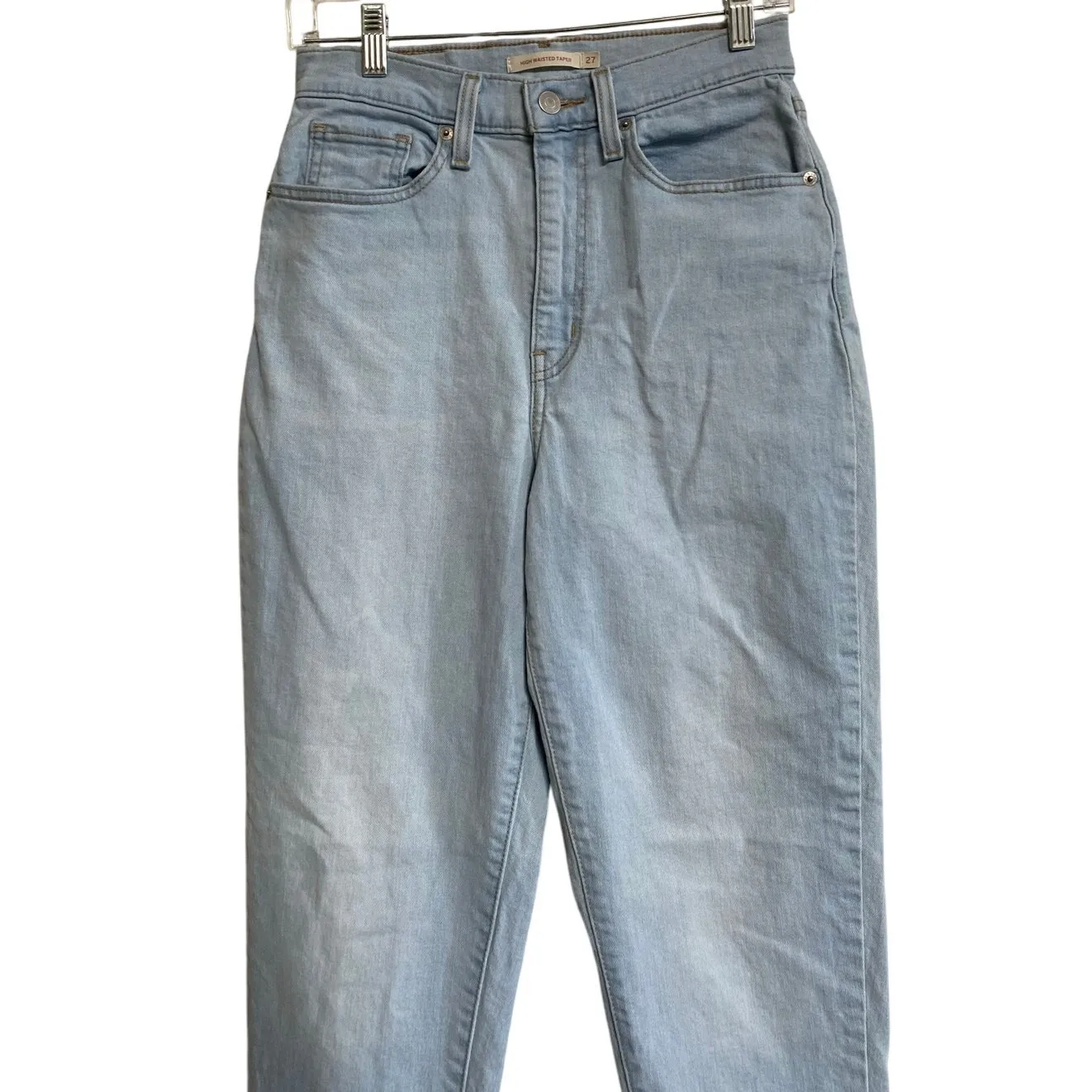 Levi's‎ 724 High Waisted Taper Super Light Wash Jeans 27 X 28- Excellent - Image 9