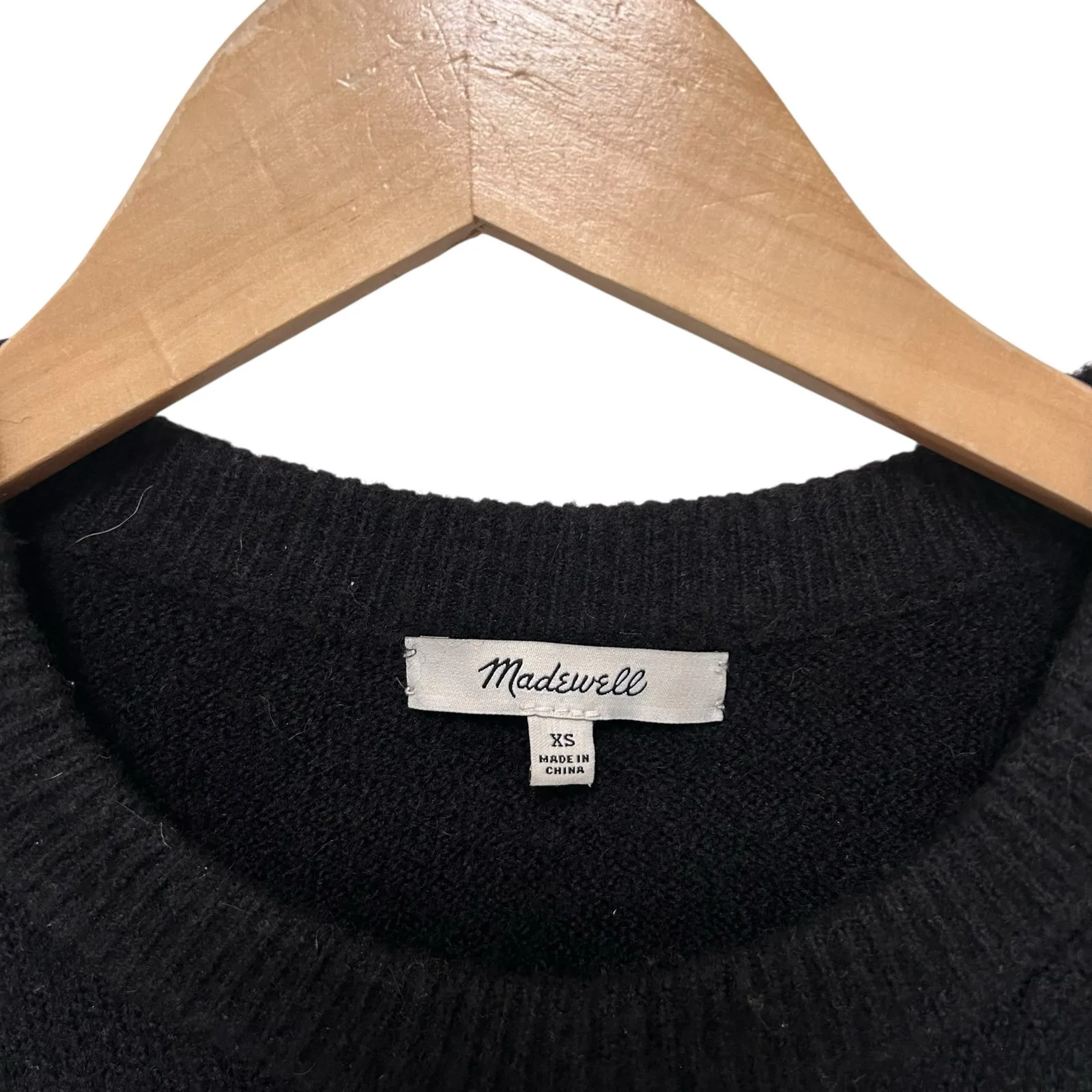 Madewell Black Merino Wool Alpaca Blend Sweater Sz XS - Image 3