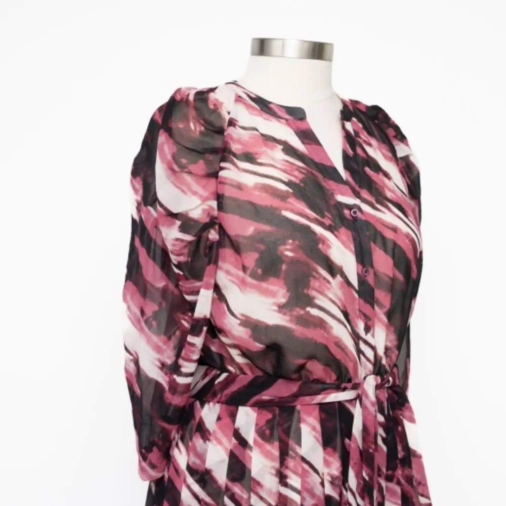 Calvin Klein. Chiffon Banded Collar Shirtdress. - Image 11