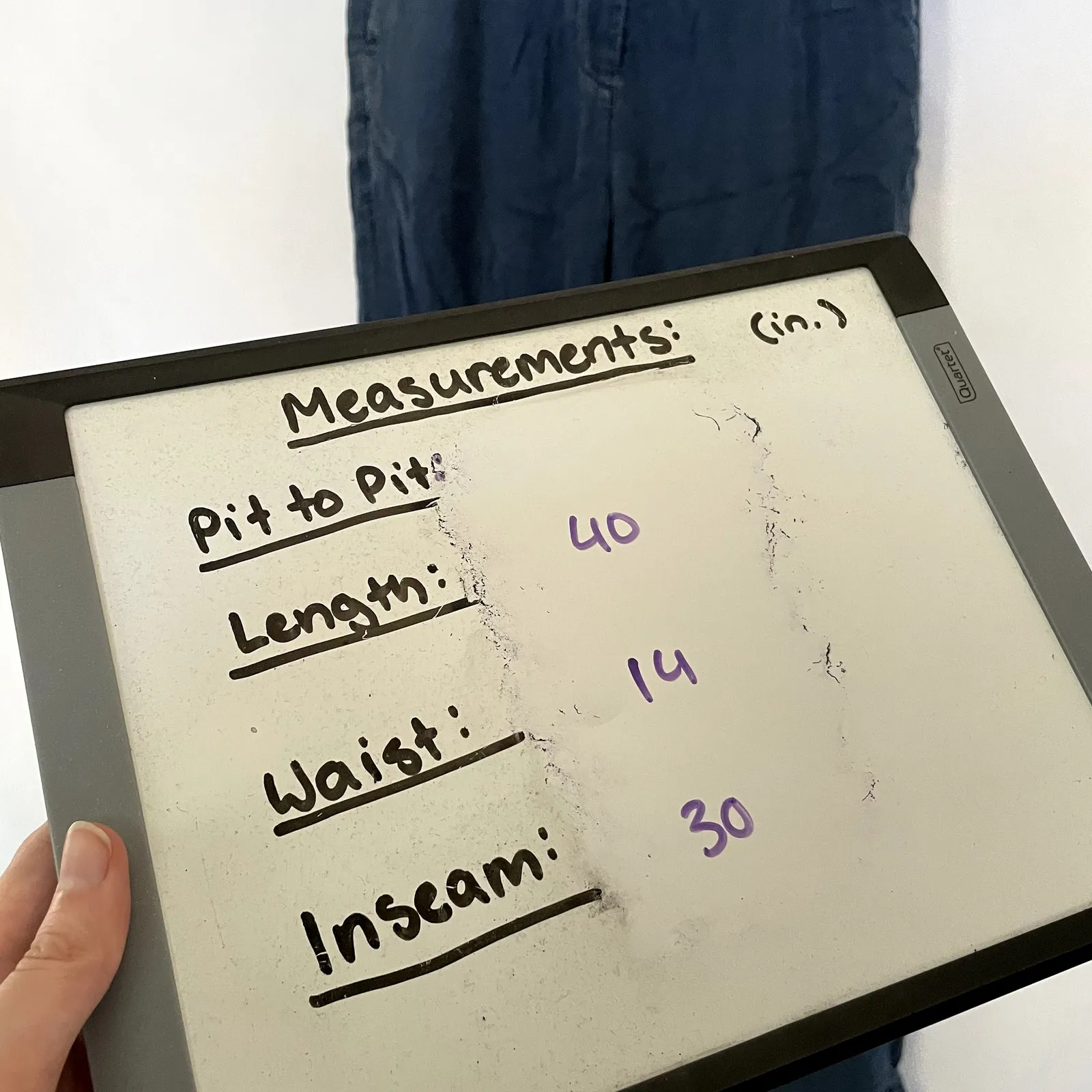 American Eagle wide leg trouser denim pockets elastic waist women's size 0 - Image 5