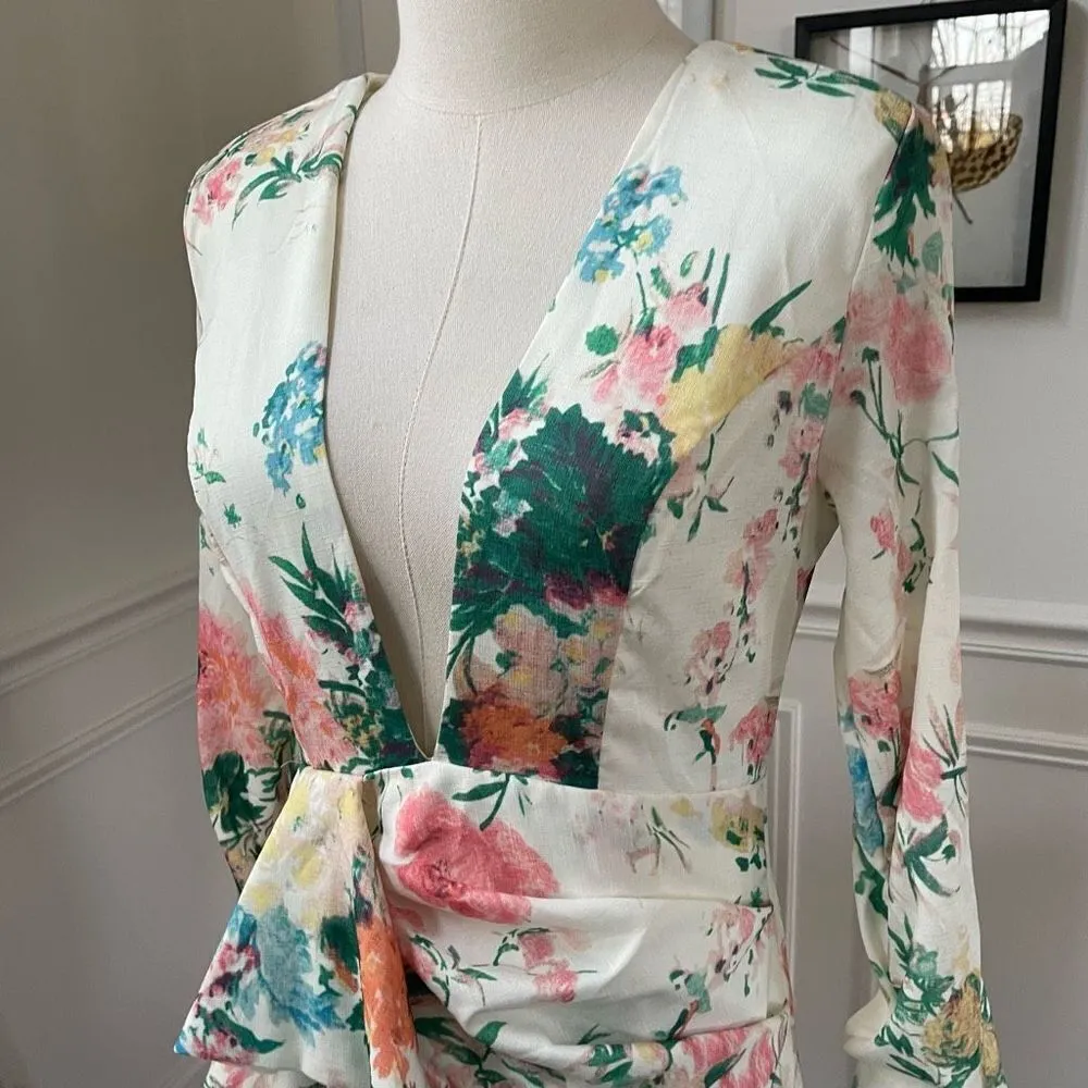 Luxxel Vici Long Sleeve Mini Dress Plunging Neckline Long Sleeve S - Image 8