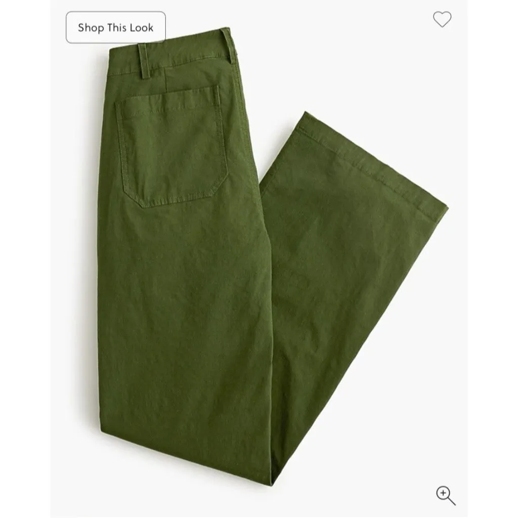 J.Crew $118 Lizzie High Rise Patch Pocket Wide Leg Pant Pine Green Size 24T - Image 4