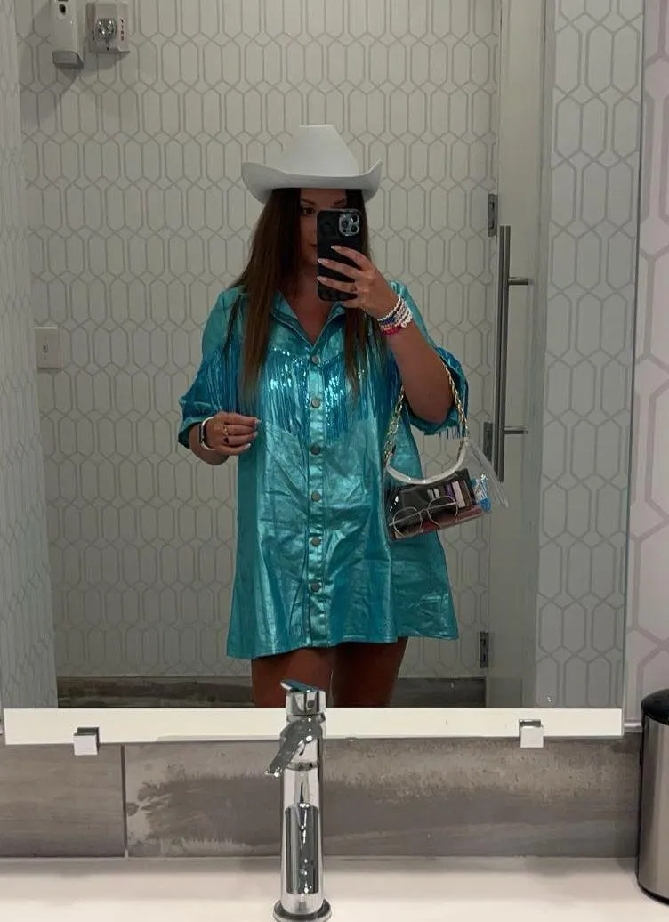 Blue Tassel Dress - Image 4