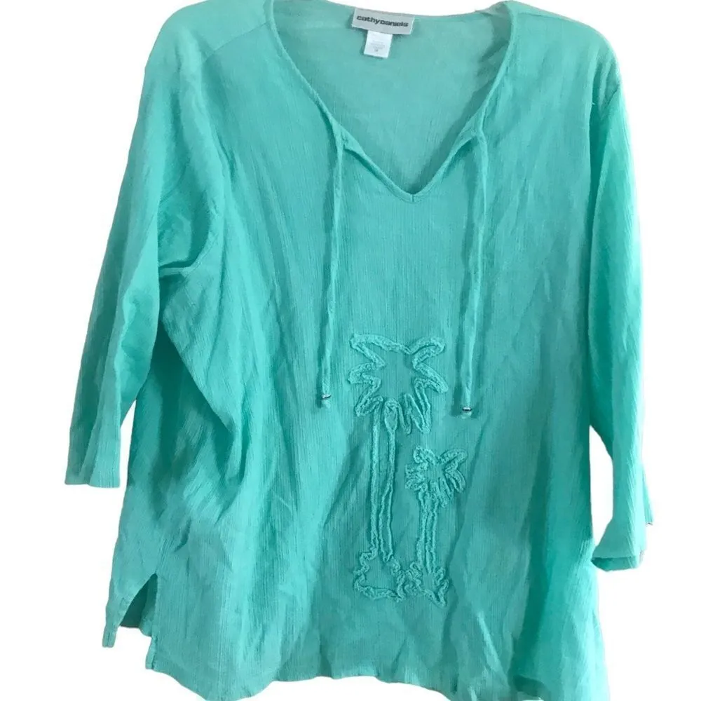 Cathy Daniels Cathy Daniel Size 3X Mint Green Blouse - Image 6