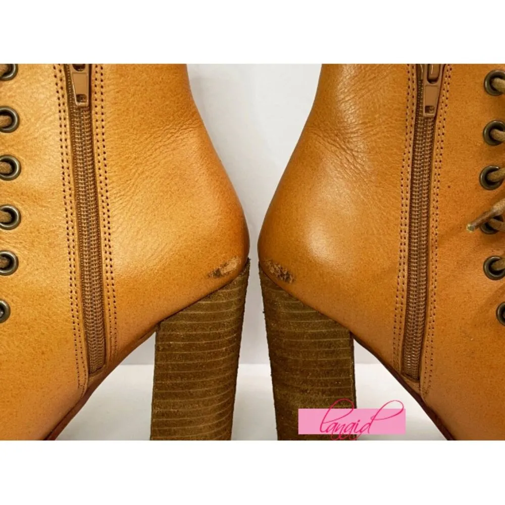 Palermo Heels Ankle Boots Leather Lace-Up Corset Cutouts Booties 7 - Image 8