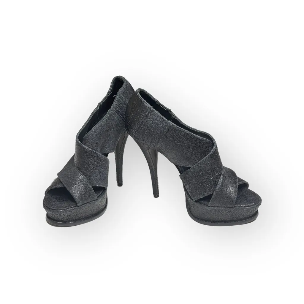 Elizabeth and James 𒀭 Milla Platform Stiletto Heel Sandal 𒀭 Black Sheen 𒀭7.5M - Image 14