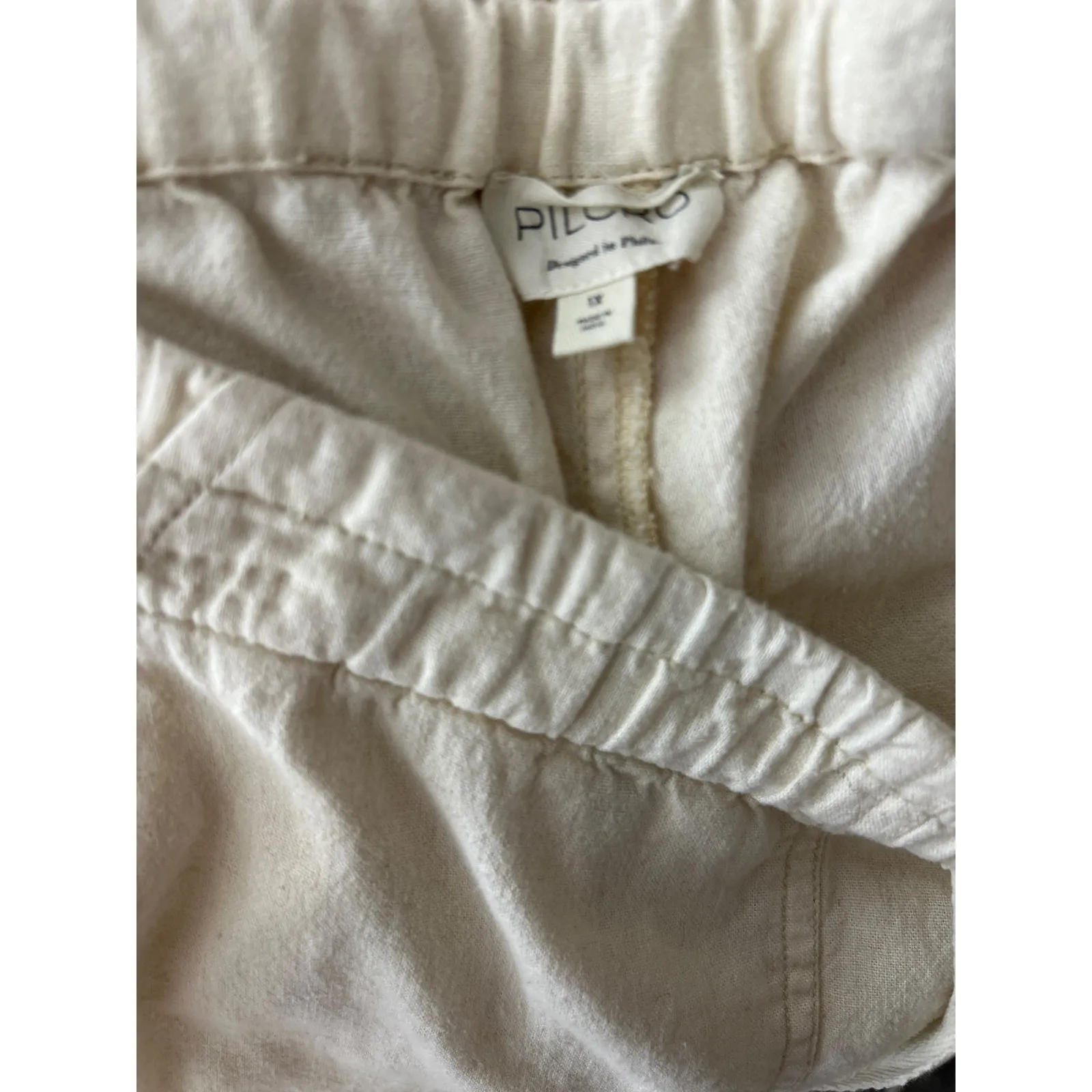 Pilcro from Anthropologie Cream cargo drawstring utility pants Wide Leg. Size 1X - Image 4