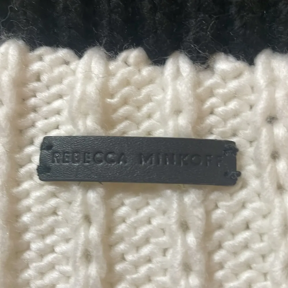 Womens Rebecca Minkoff Colorblock Rib Poncho In Cream/Black - Image 7