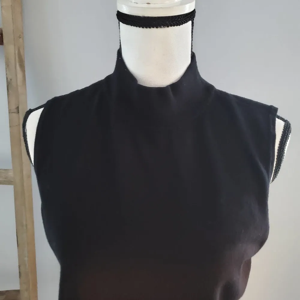 Charter Club Black Turtleneck Sleeveless Lightweight Sweater Top M - Image 3