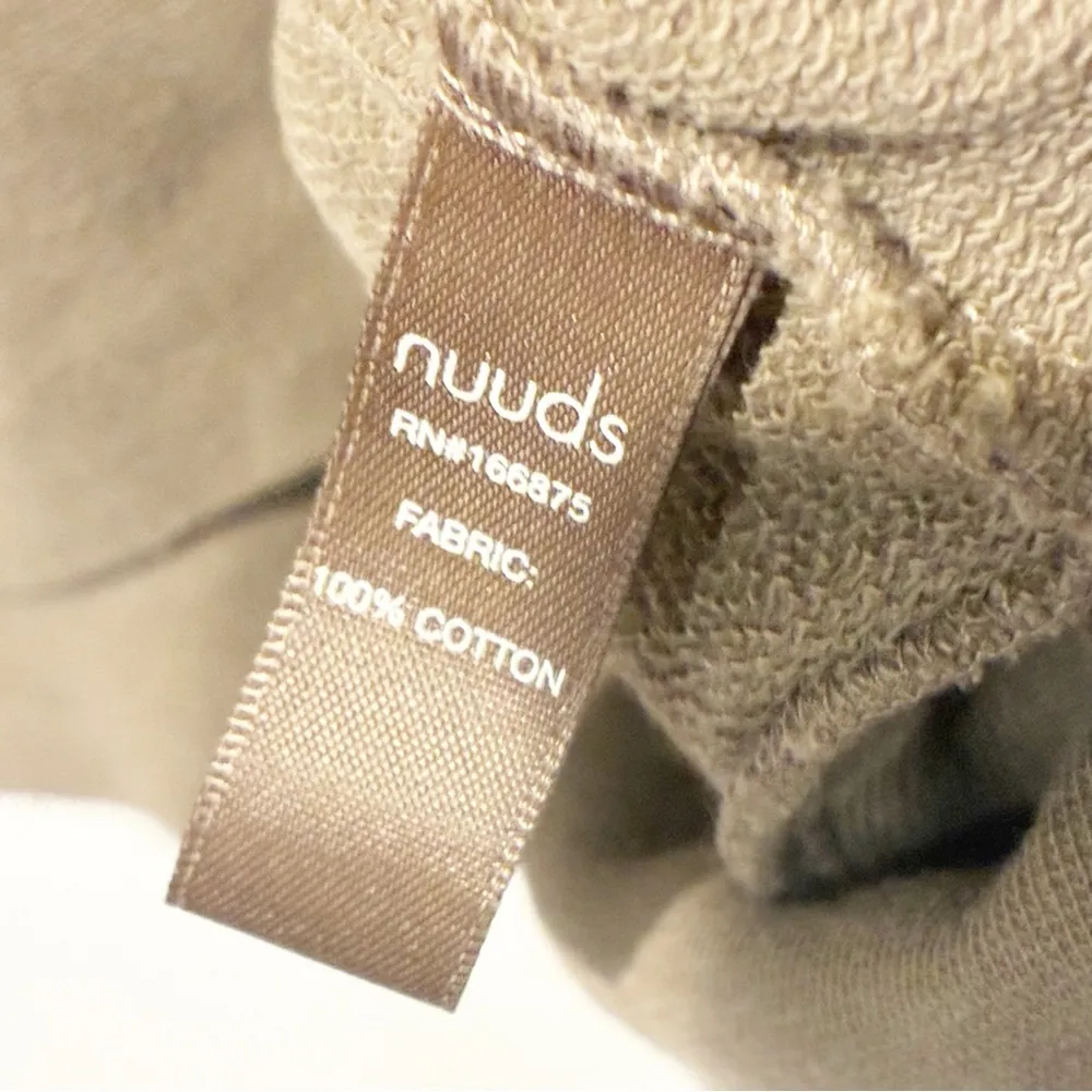 Nuuds Size Large Olive Cropped Crewneck Pullover Sweatshirt - Image 4