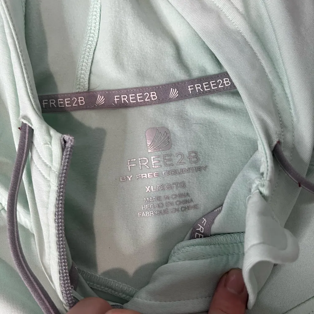 Free Country Mint Green Full Zip Hoodie Hooded Lightweight Jacket Women’s XL - Image 12