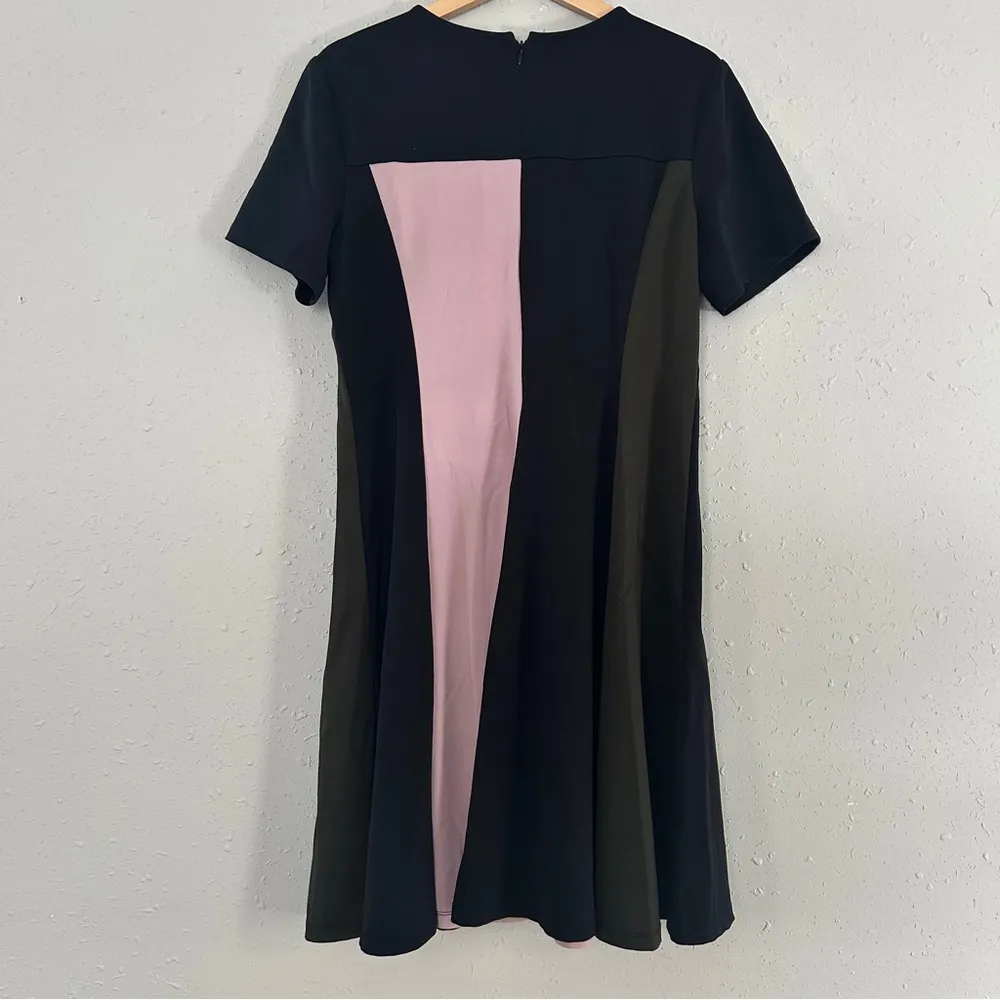 Hutch Colorblock Fit N Flare Mini Dress Casual Stretch Black Pink XL - Image 4