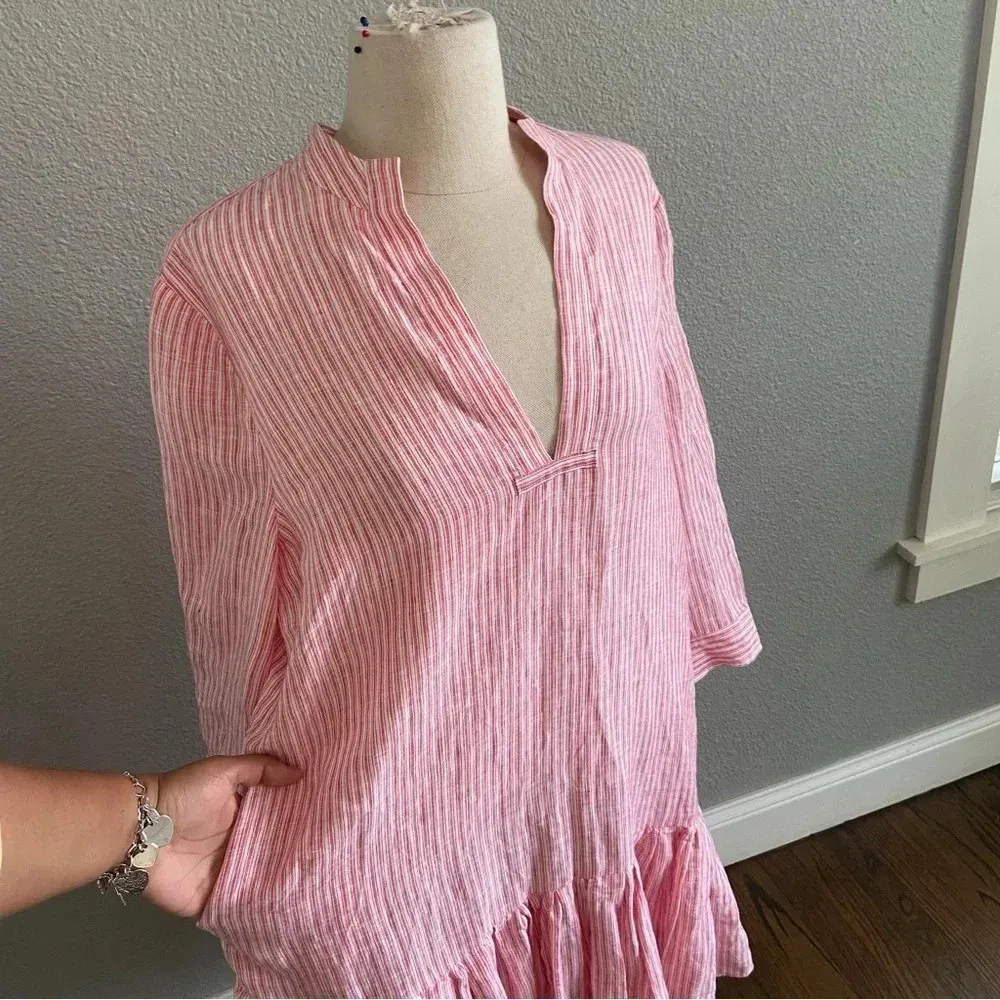 Nordstrom Signature‎ Striped Linen Dress Size XS EUC - Image 4
