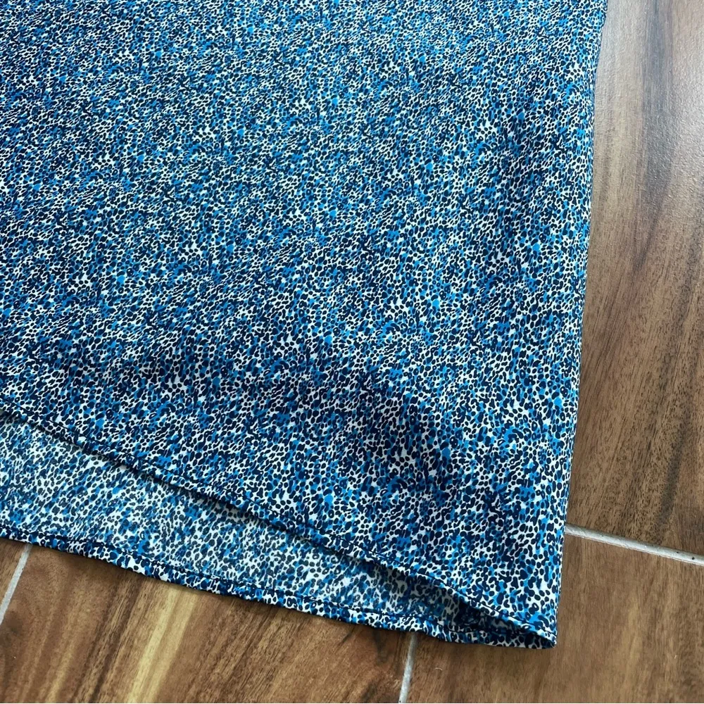 Chelsea & Violet NWOT Blue Micro-Cheetah Print Midi Slip Skirt Size M - Image 3