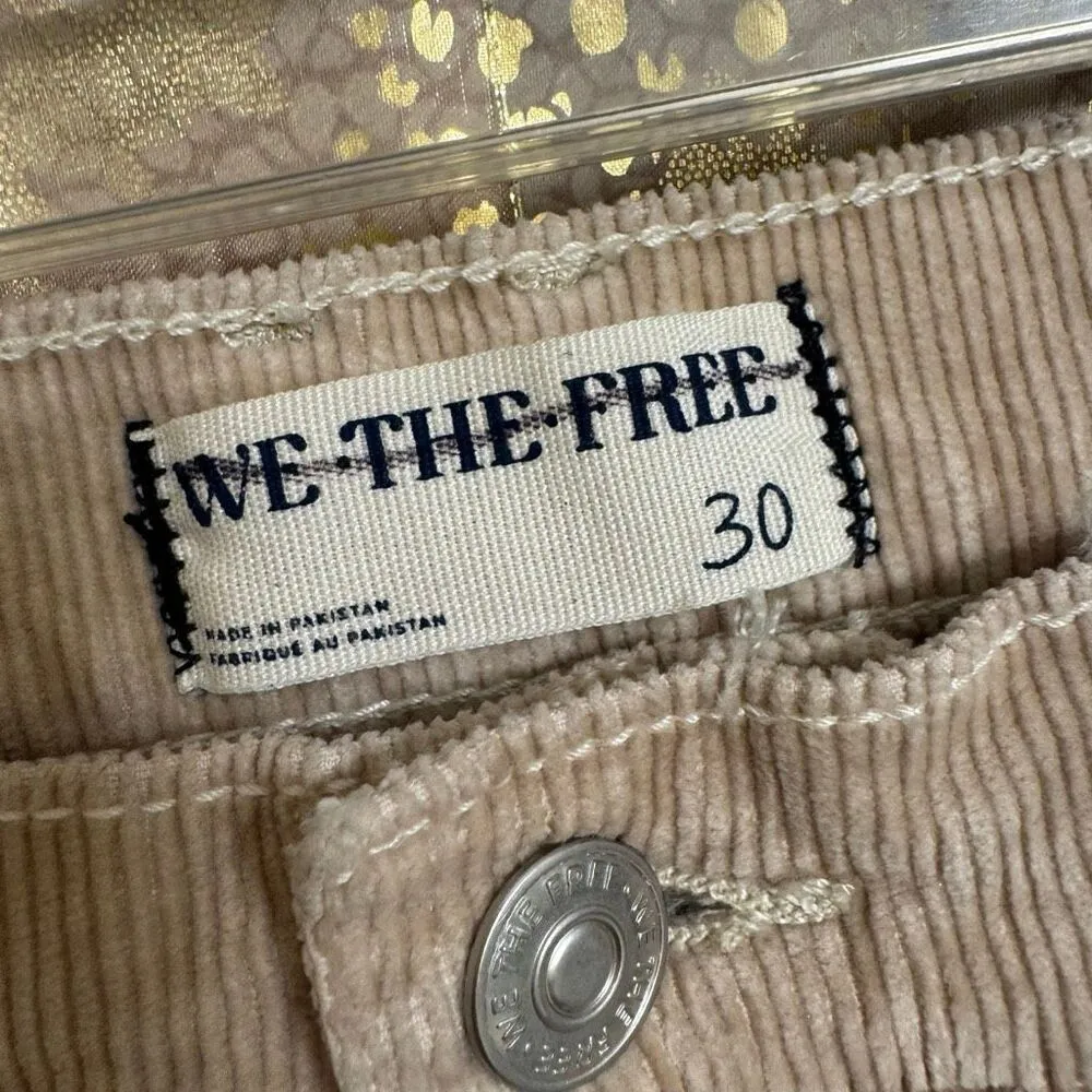 Free People Risk Taker High Rise Straight Tan Ecru Neutral Modal Jeans Size 30 N - Image 3