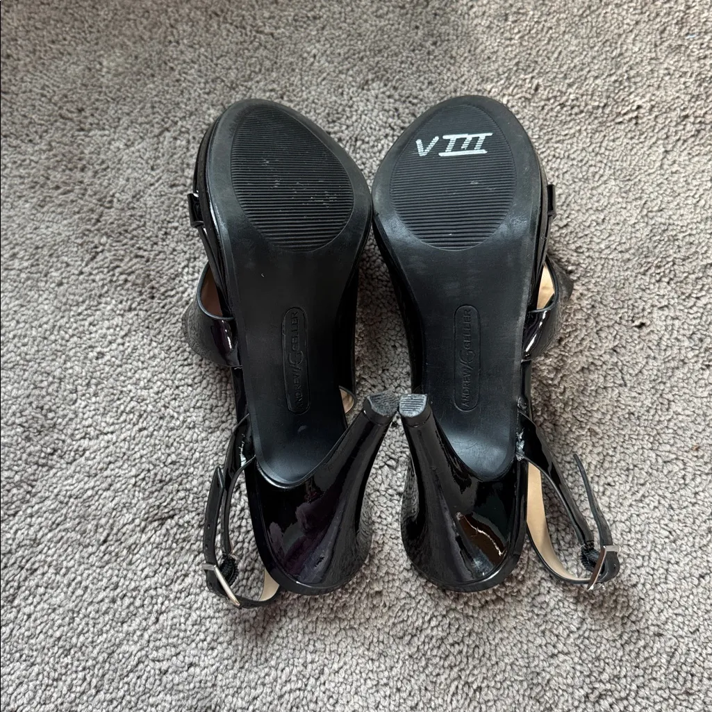 Andrew Geller Black Theola Heels SIZE 8 - Image 5