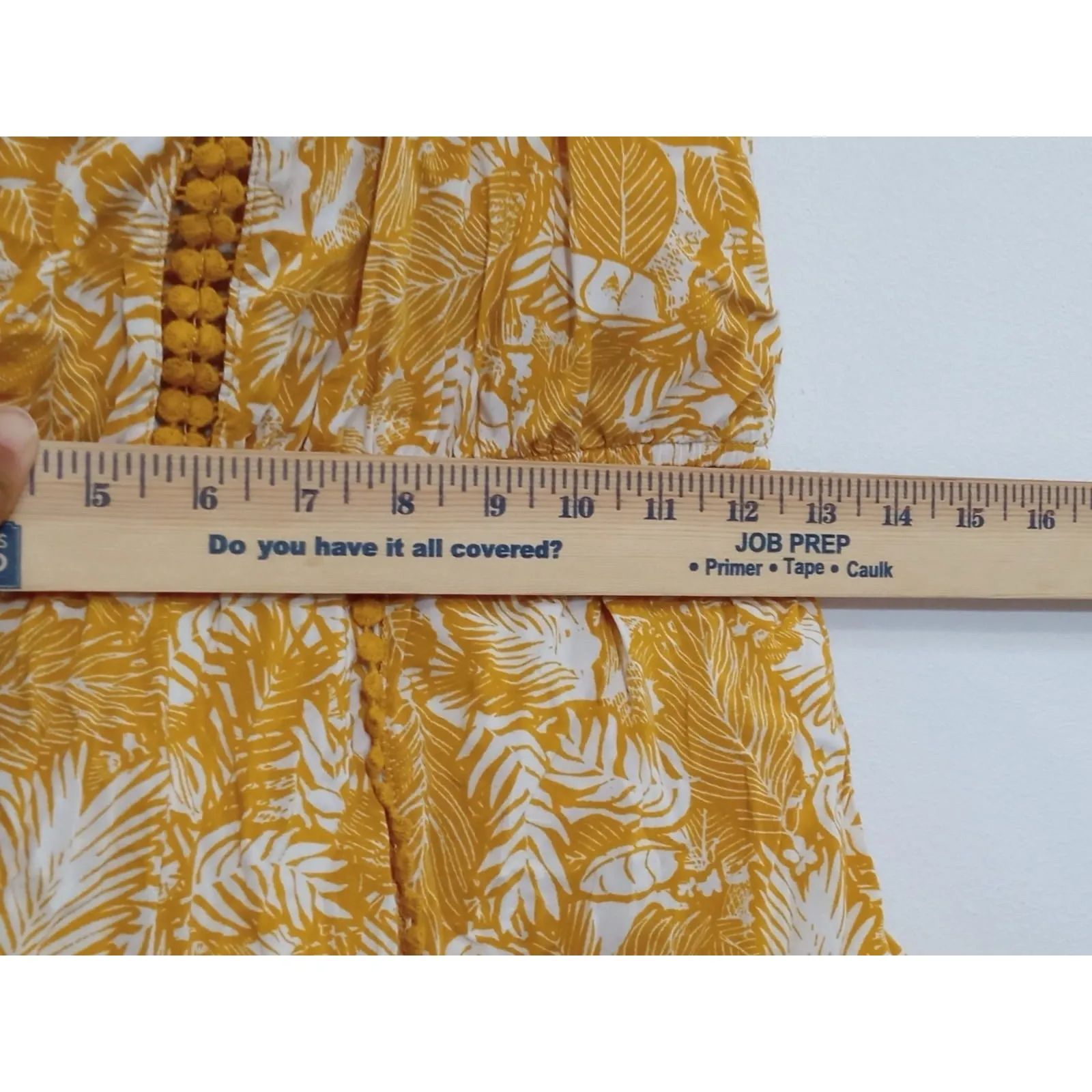 Xhilaration Women’s Aloha Yellow & White Romper Spaghetti Straps Shorts Skirt XS - Image 6