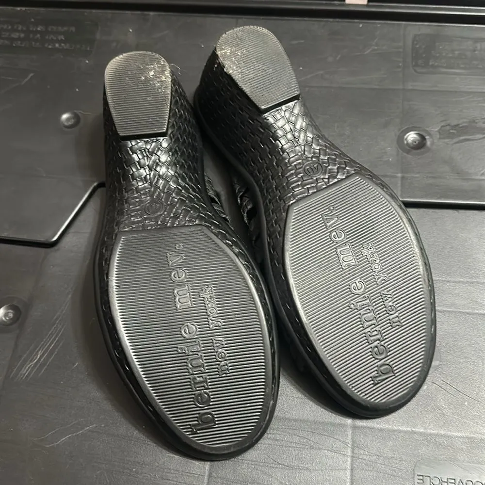 BERNIE MEV Black Woven Kent Slip On Heeled Sandals - Image 5