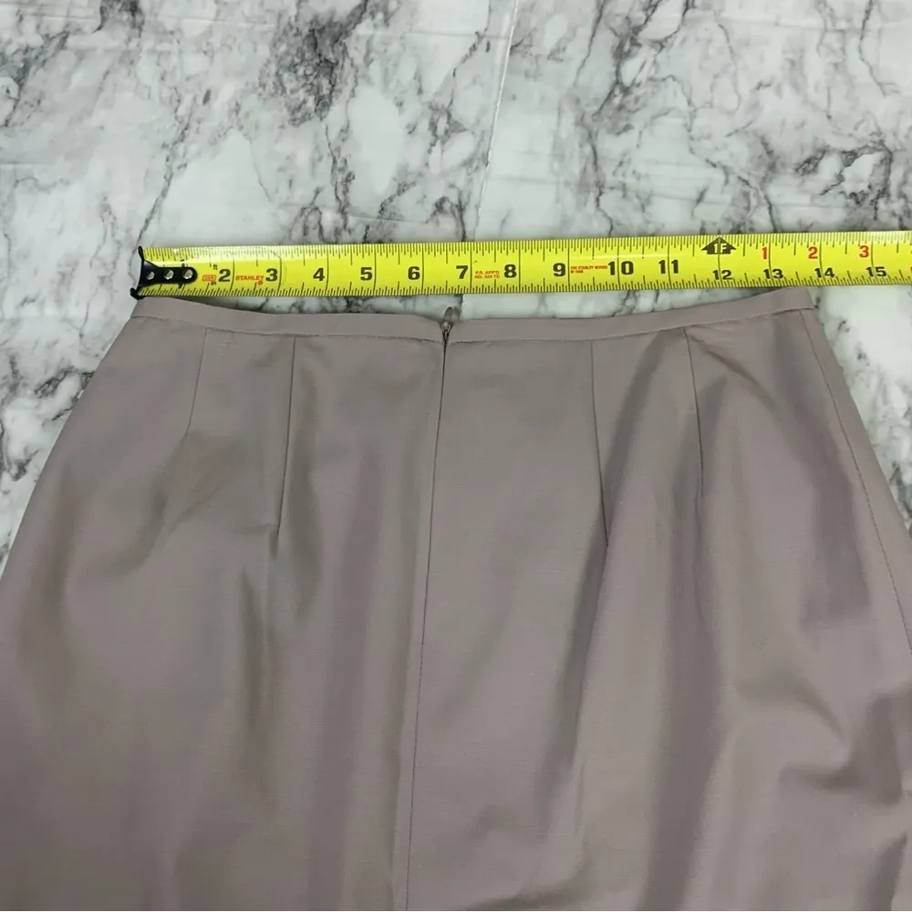 Lafayette 148 Virgin Wool Taupe Brown pencil Skirt size 2 - Image 8