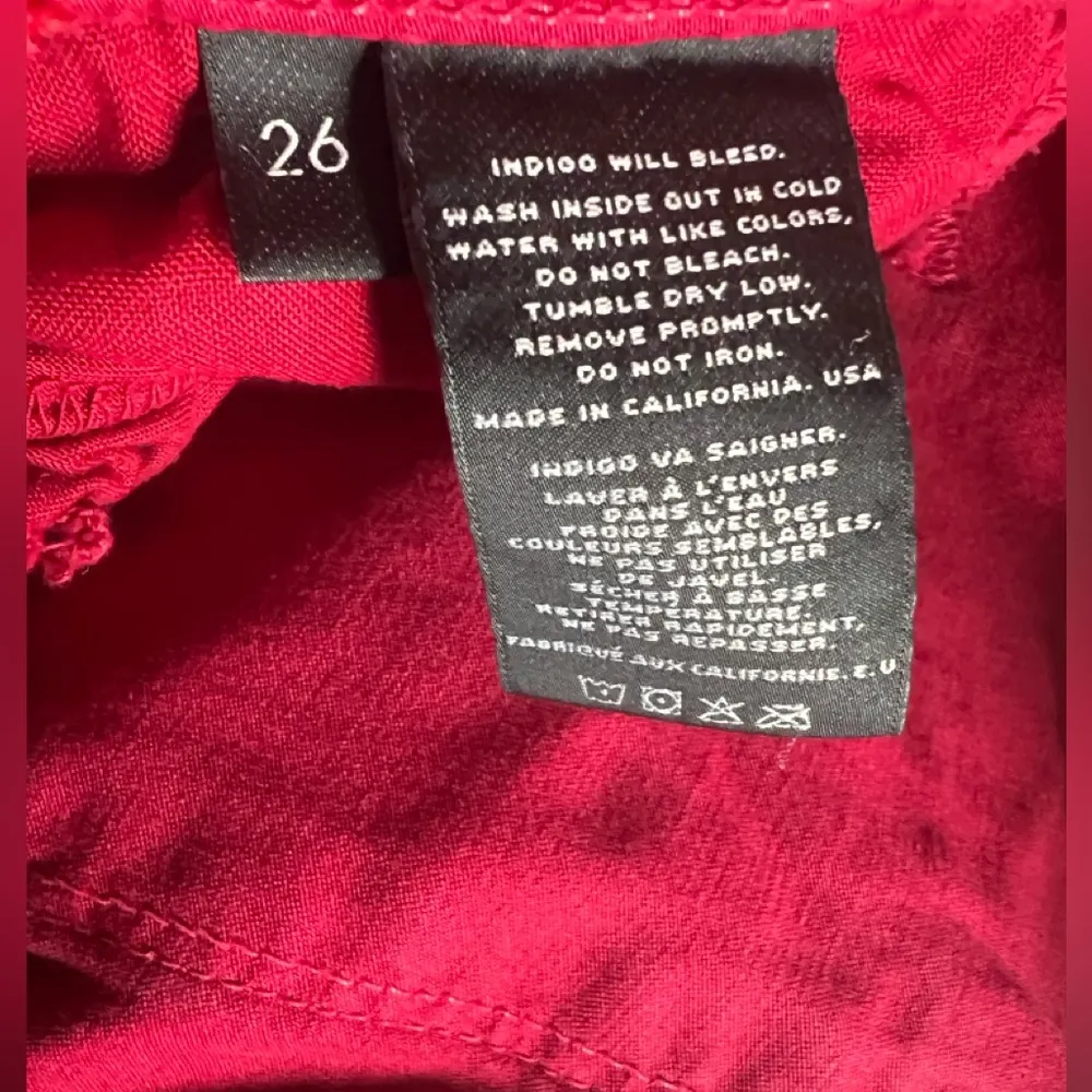 J BRAND Revolve Red Burn Ankle Zip Hem Crop Jean Womens Size 26 - Image 5