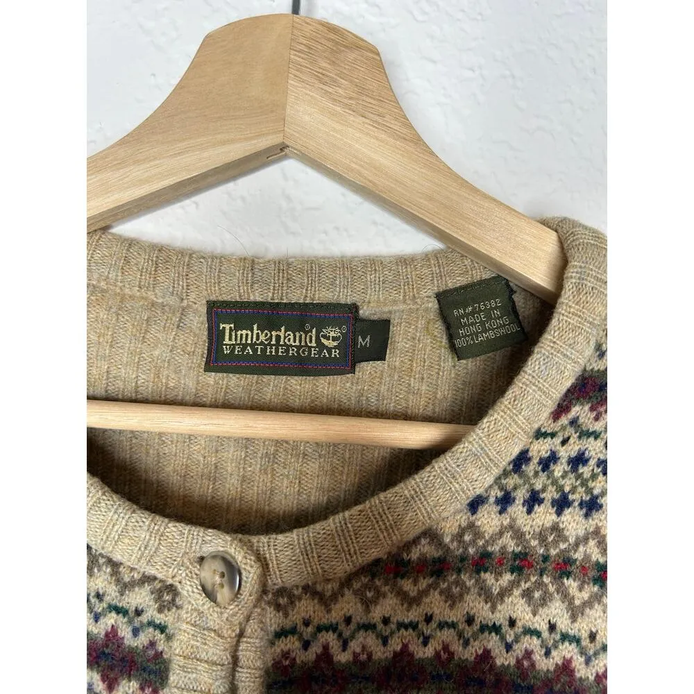 Vintage Timberland Weathergear Lambswool Button Front Vest M - Image 2
