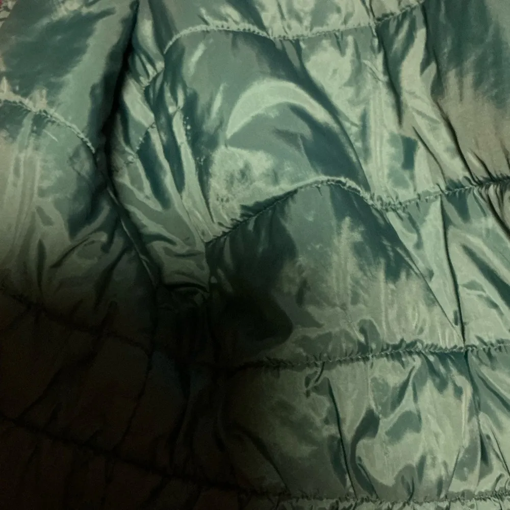 Vintage 80s striped hooded puffer coat Blue Size M - Image 3