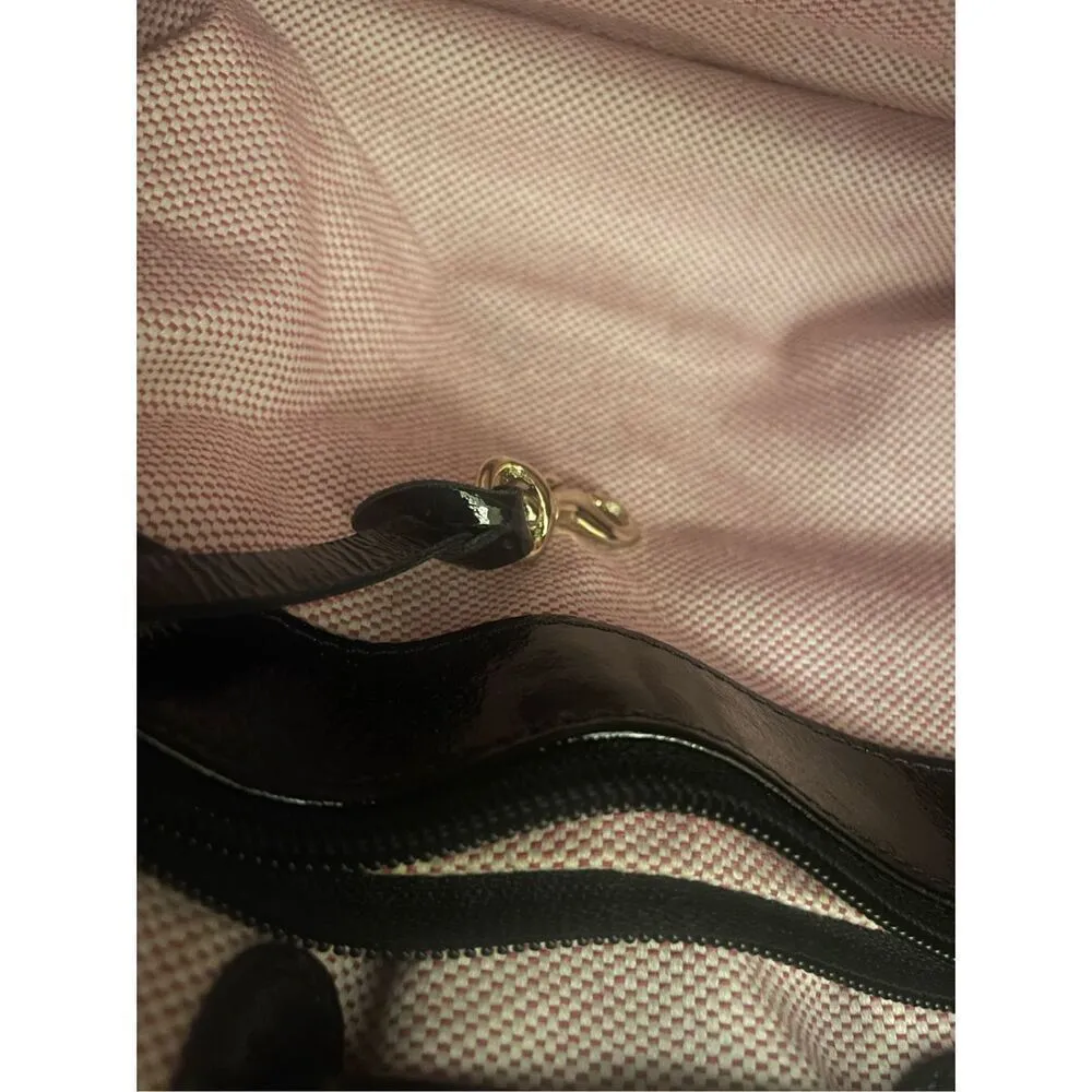 Dooney & Bourke Medium Chiara Patent Leather Drawstring Satchel Bag Black - Image 11