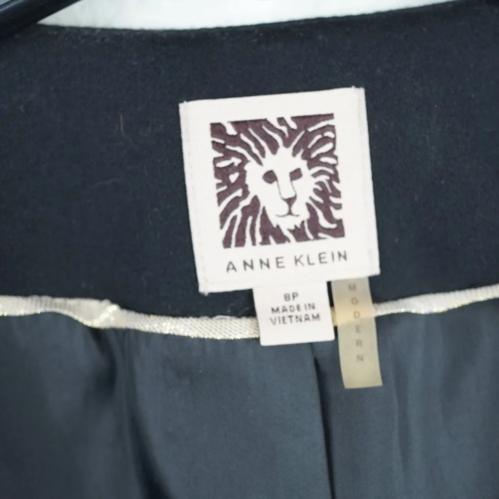 Anne Klein Black Blazer Jacket 8P Career‎ Work Office Professional Single Button - Image 2