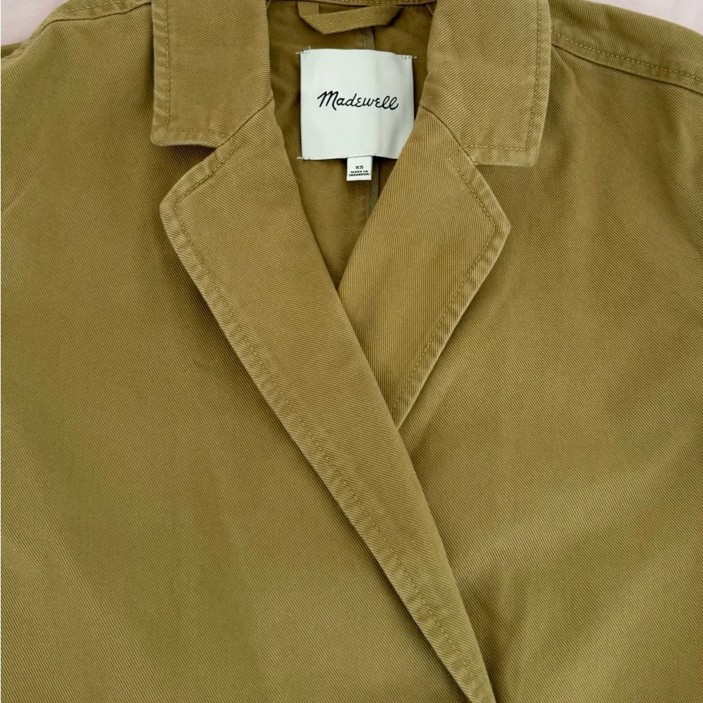 Madewell Crossover Regenerative tan oversized khaki blazer jacket, size XS - Image 14