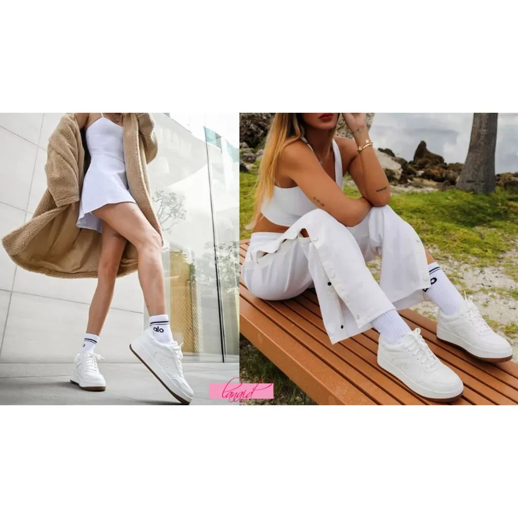 Alo Recovery Mode Sneakers Natural White Gum Tan Sporty Sports Athletic Shoes - Image 5