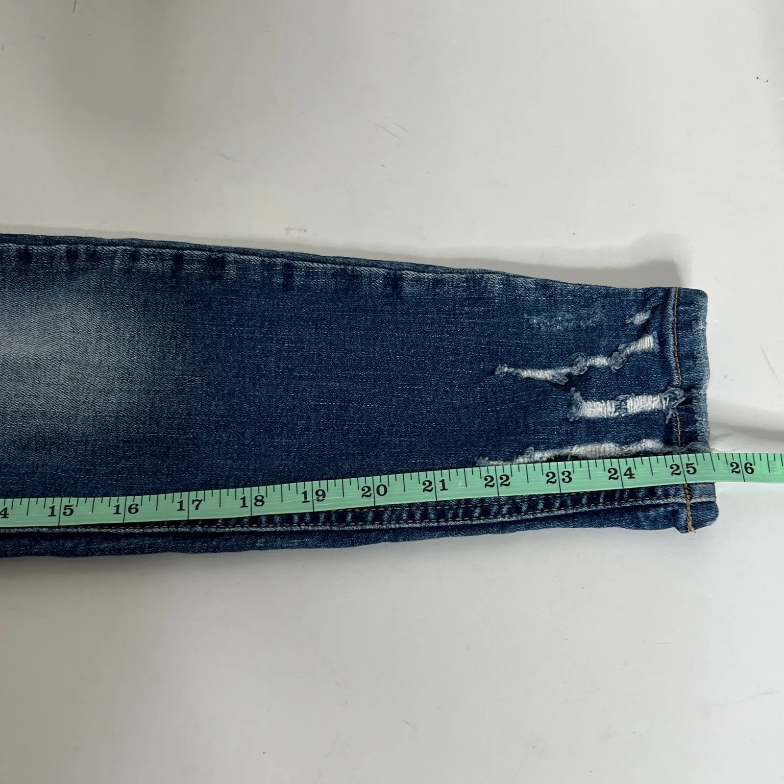 Kancan Mid Rise Destroyed Hem Medium Wash Skinny Jeans Size 26 Blue - Image 8