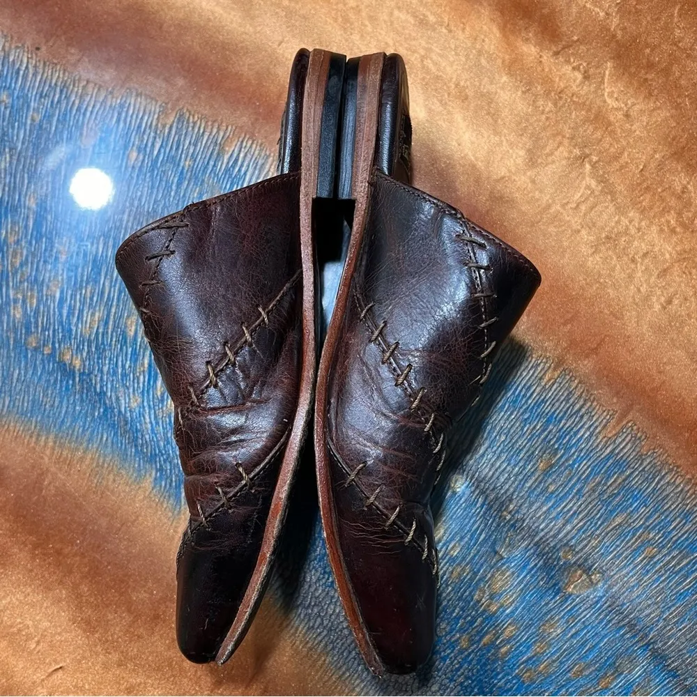 Freebird  Nola Leather Mules slides size 7 brown stitched - Image 11