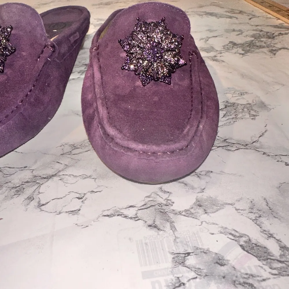 Purple Mule Flats Suede Size 7 - Image 8