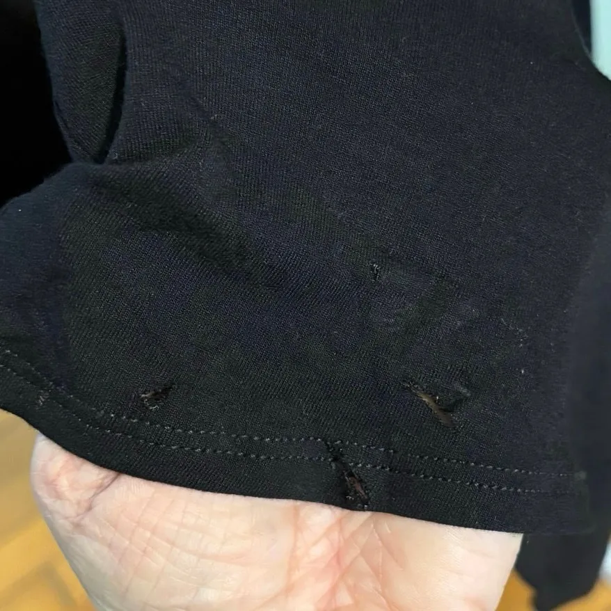 Eileen Fisher Size XS Maxi Tank Dress Stretch Jersey Black Minimal Capsule FLAWS - Image 7