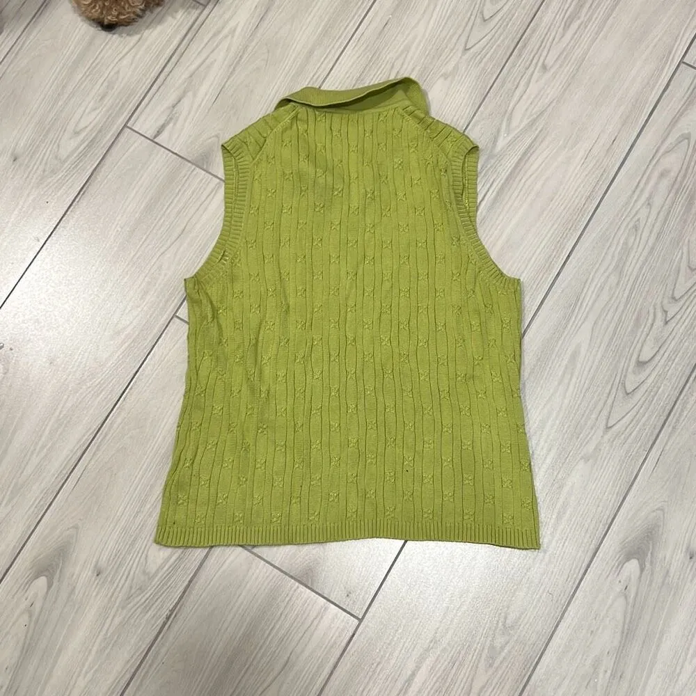 jones new york country petite vest size petite large lime green vintage conditio - Image 5