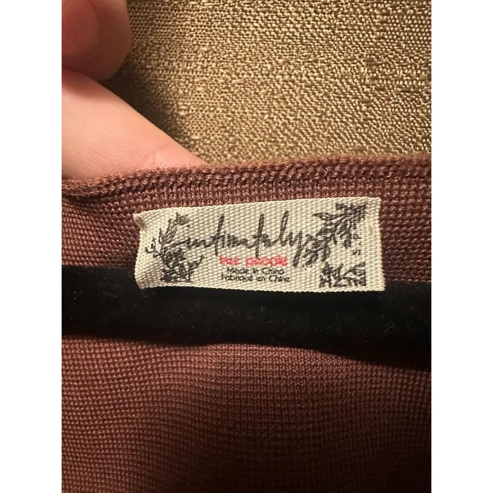 Free People Flutter By Crop Butterfly Crop Top Size Small Brown - Image 2