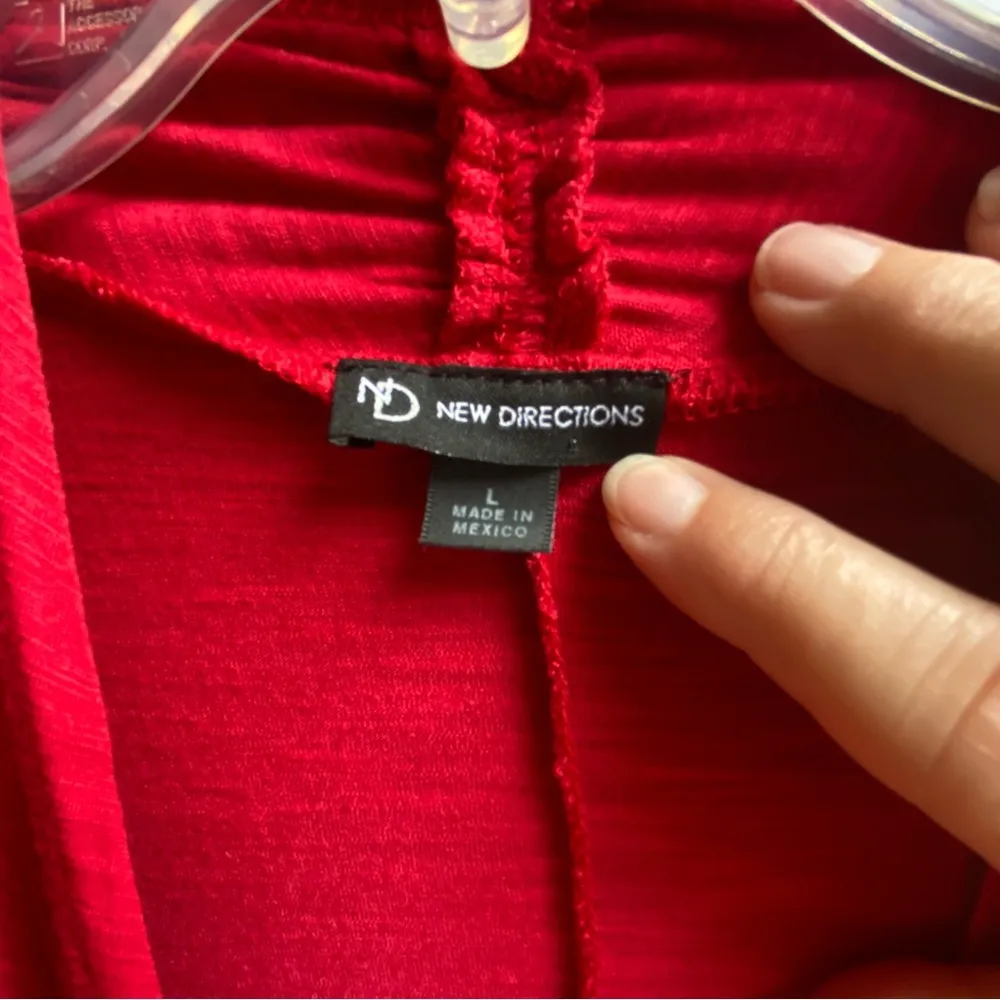 New Directions Bold Red Cardigan Size L - Image 3