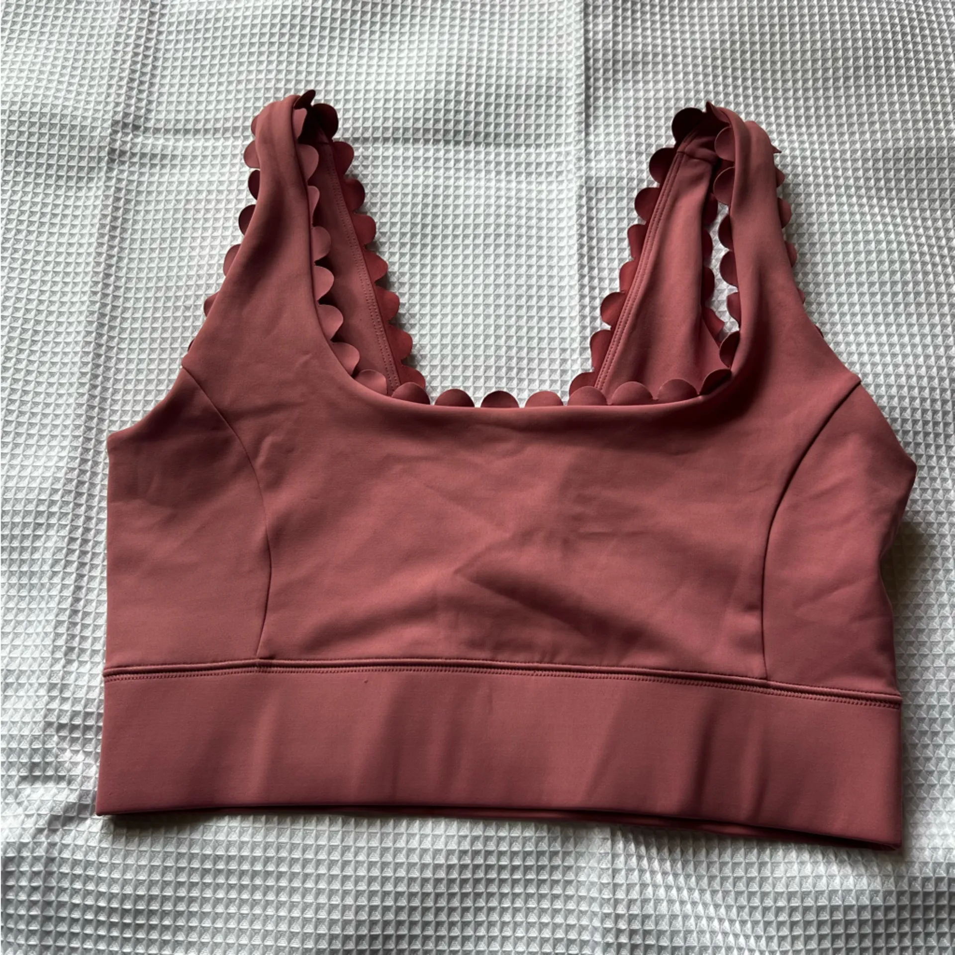 ANTHROPOLOGIE IVL collective Scallop Power Bra PINK‎ women's SIZE 12 - Image 4