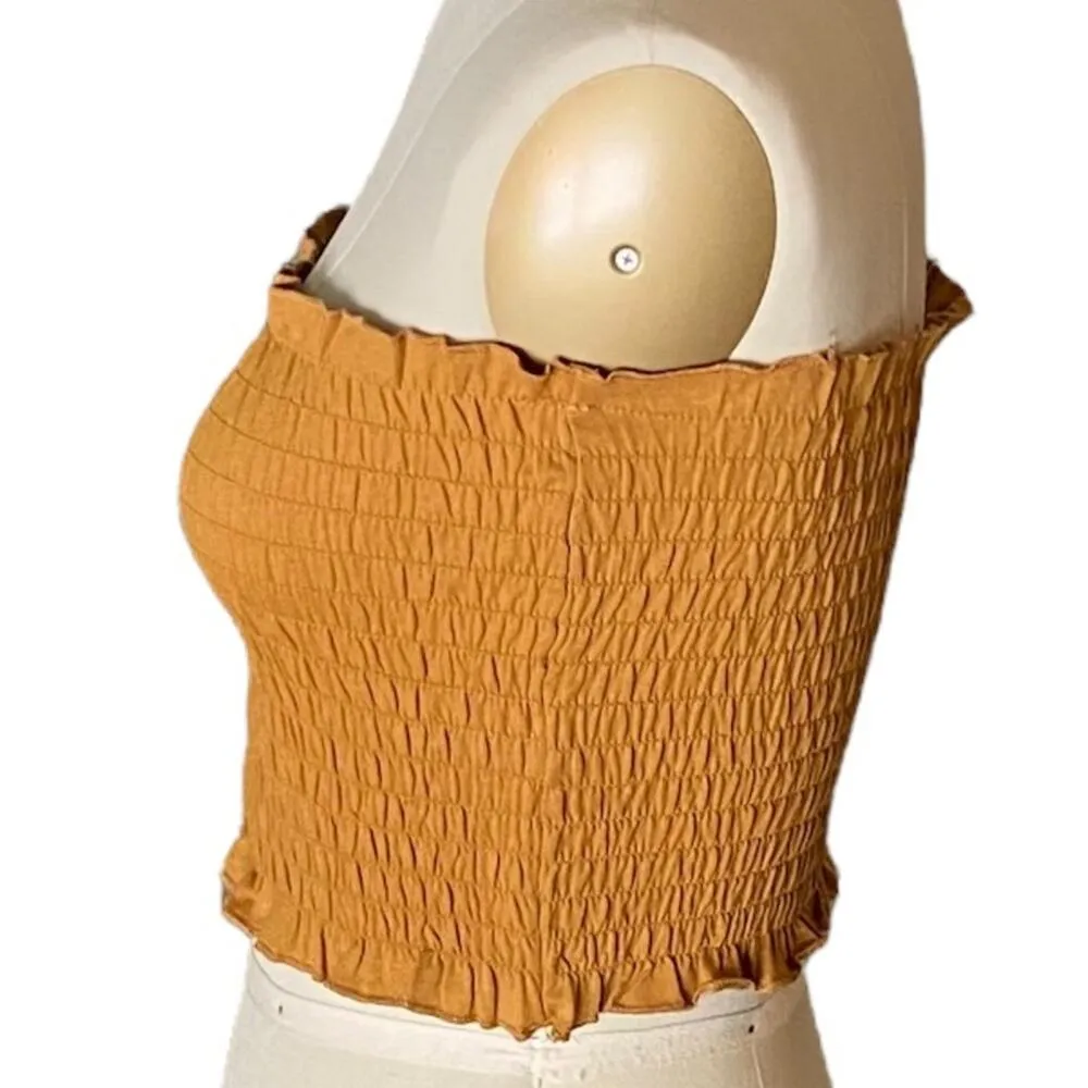 BRAVE SOUL LONDON Ladies Mustard Gold TANK TOP ~ 4 Button Front ~ Women's Size S - Image 4