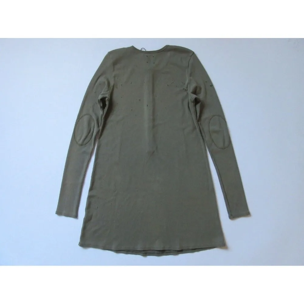 NWT GM Studio The Mini in Vintage Military Green Destroyed Henley Dress M/L Size undefined - Image 7