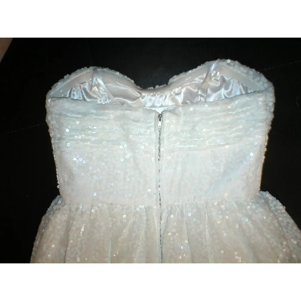 New NWT $385 Womens 8 Jill Jill Stuart White Floral Flower Sequin Dress Beautifu - Image 4