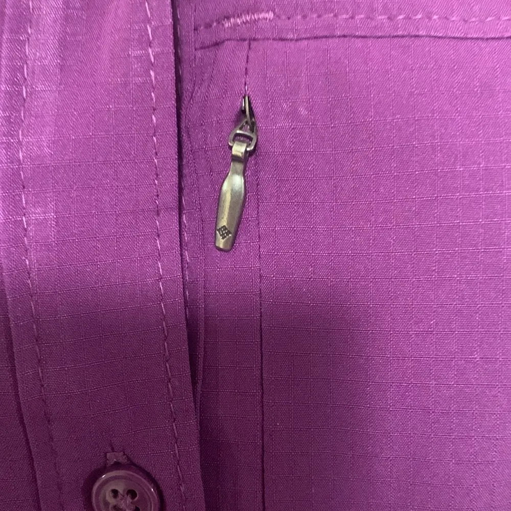 Columbia womens arrowhead trail stretch long sleeve shirt purple size SMALL - Image 3
