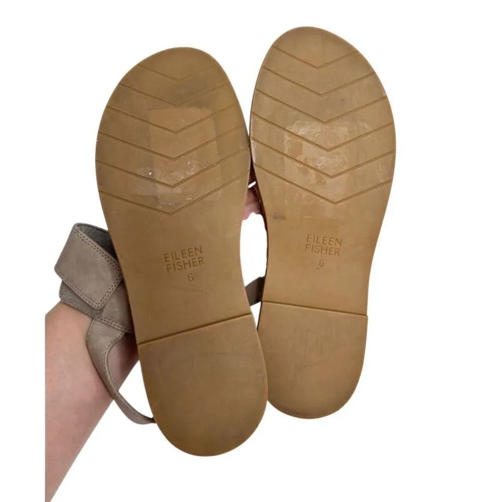 Eileen Fisher Sandals Size 6 Gray Slingback Espadrille Open Toe Shoes - Image 7