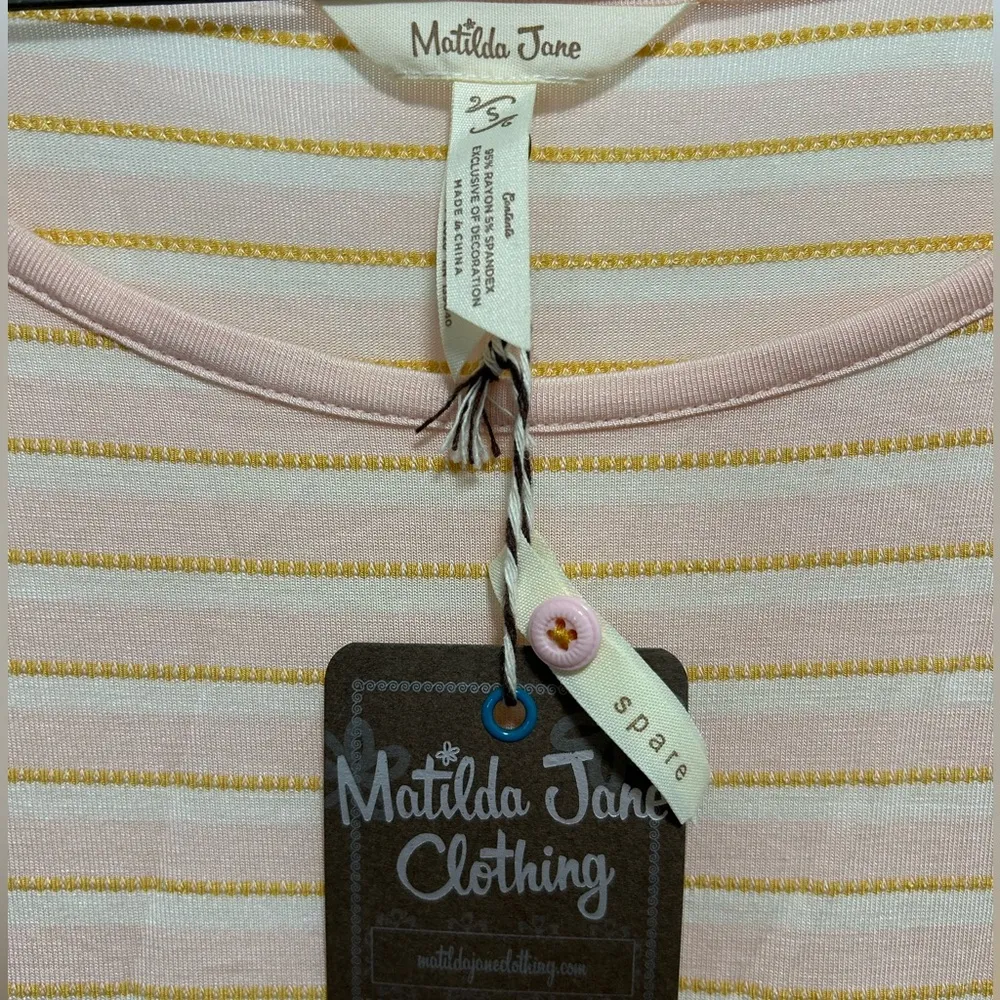 Matilda Jane Peach Striped Ruffle Blouse - Image 4