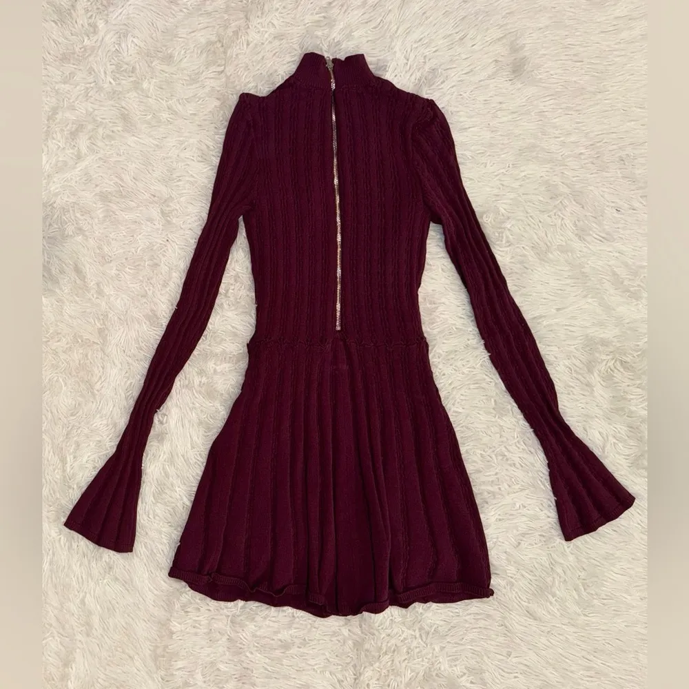 NWOT House of CB Evalina Wine Knit Long Sleeves Corset Mini Dress XL - Image 6