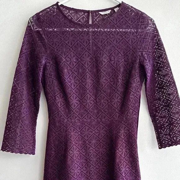 Jack Wills Purple Diamond Cutout Sheath Dress, Purple, Size 2 - Image 2