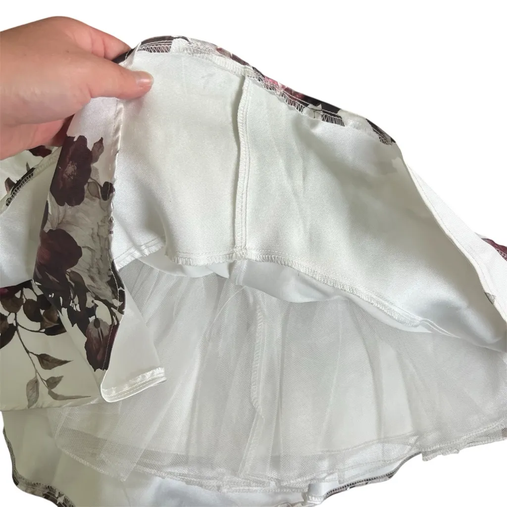 City Vibe Lace Purple Floral Formal Crop Top Mini Skirt Prom Set Size 7 - Image 8