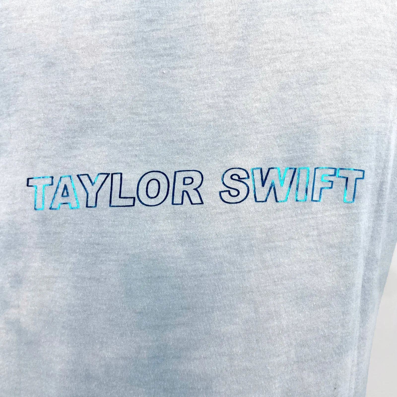 Taylor Swift Awesome! Short Sleeve Tee Lover Era Tie Dye Rainbow Foil Top Size S - Image 4