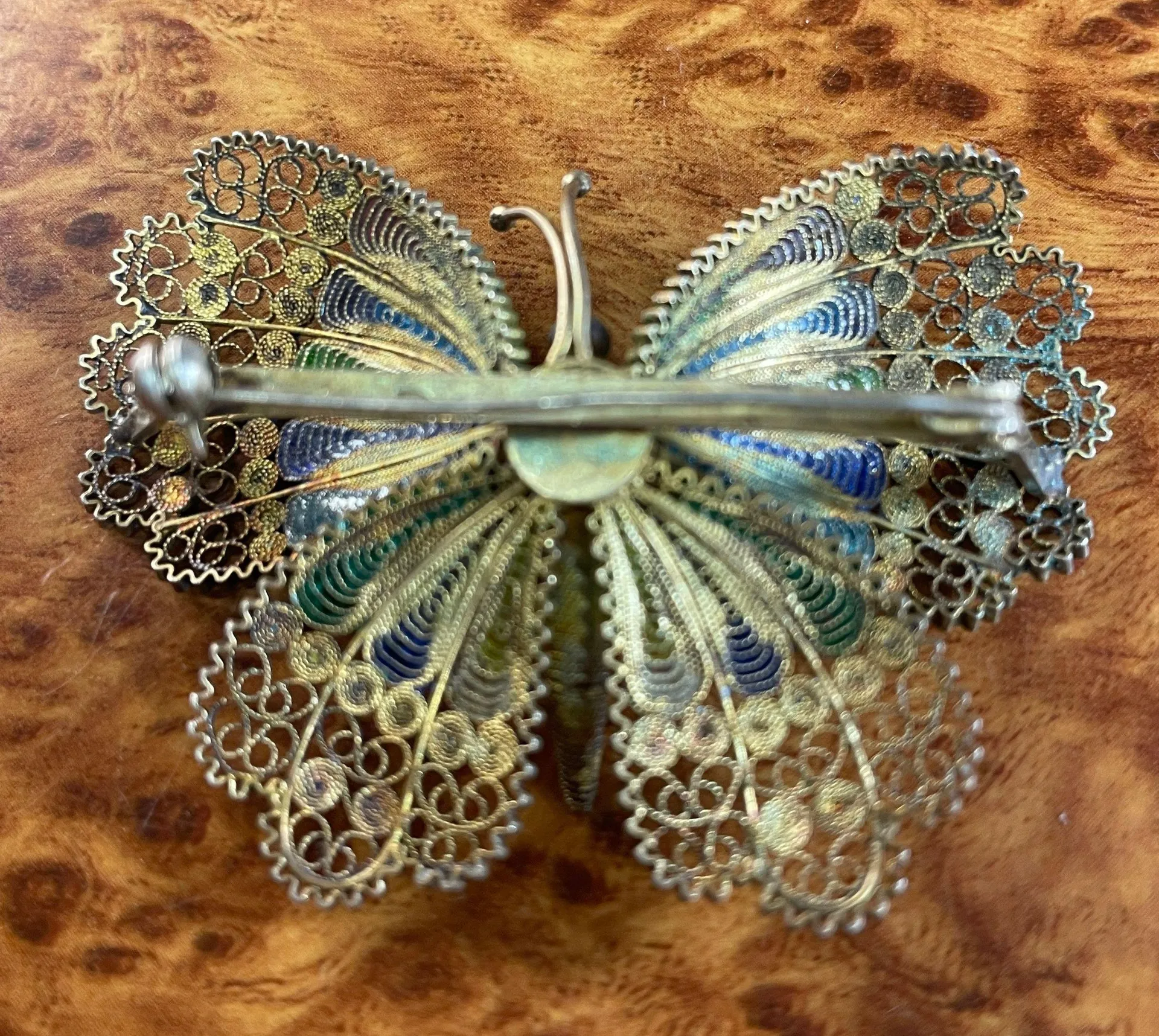 Vintage Colorful Enamel Butterfly Brooch / Pin - Image 2